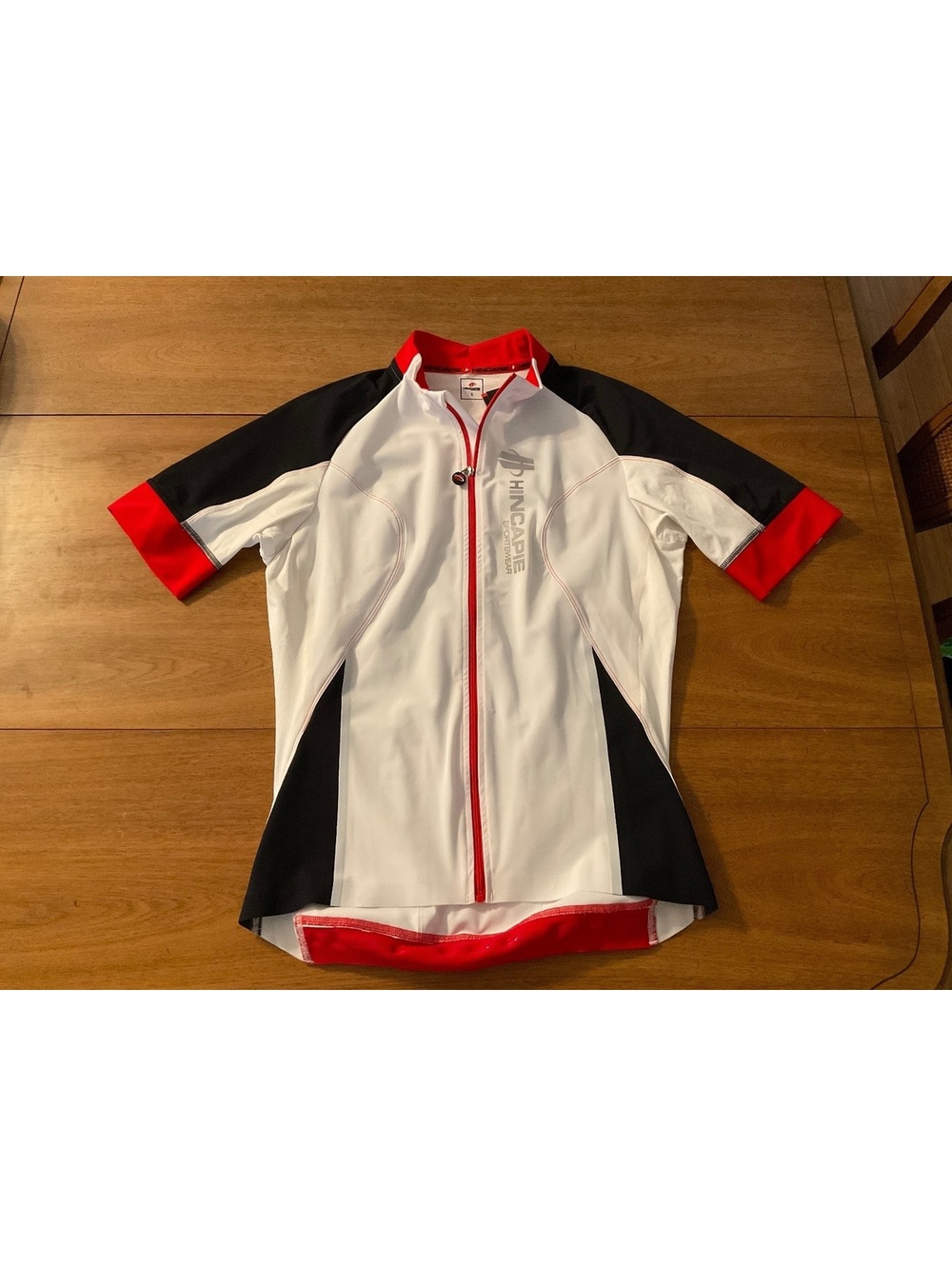 Hincapie George Signature Cycling Jersey Mens Small White Red Black Short Sleeve